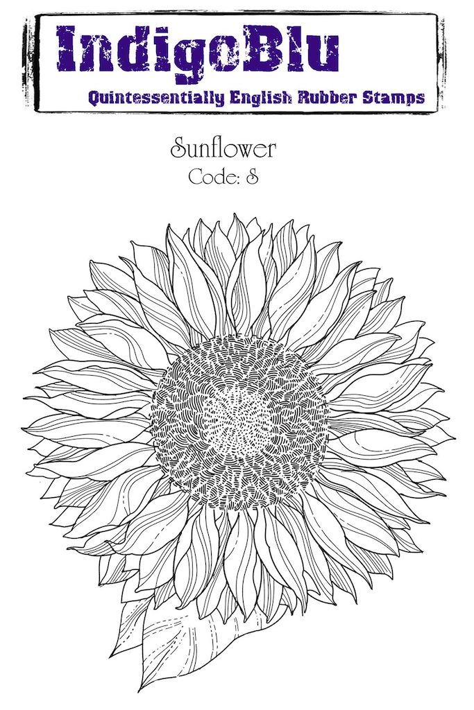 Sunflower A6 Red Rubber Stamp
